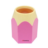 Meetory Creative Pencil Tip Design Pen Holder Vase Office Home Desk Tidy Plastic Craft Gift Pink