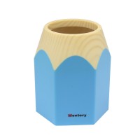 Meetory Creative Pencil Tip Design Pen Holder Vase Office Home Desk Tidy Plastic Craft Gift Blue