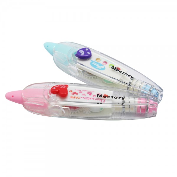 Meetory 2x Creative Push Correction Tape Roller for Stationary School Crafts Scrapbooking Labelling DIY Decoration