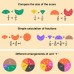 Meetory 102 Pcs Magnetic Fraction Tiles & Fraction Circles - Math Manipulatives for Preschool Elementary School Learning Educational Resources Early Math Skills